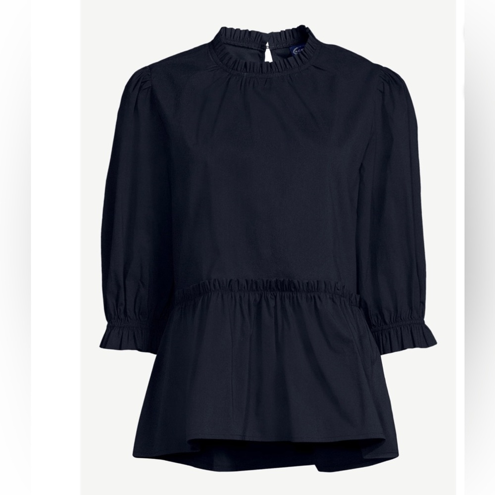 Scoop Women's Mock Neck Peplum Top